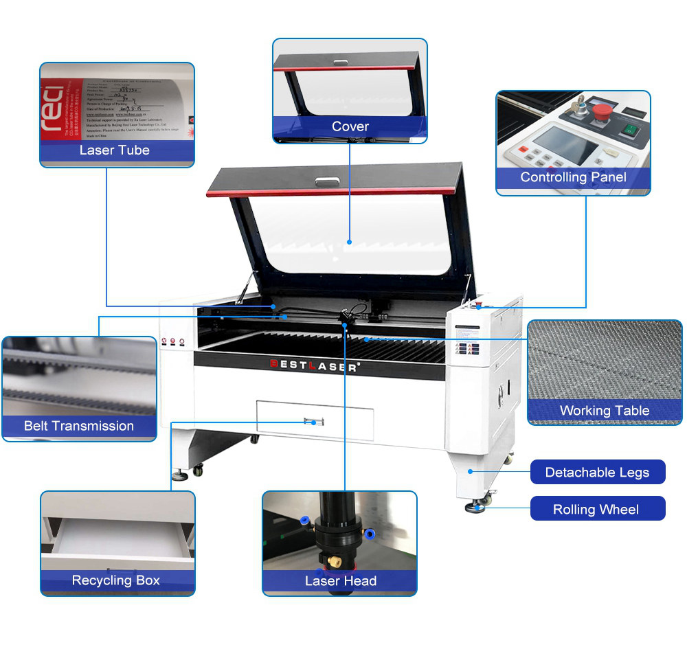 Compact Co2 Laser Cutting Machine 1390 2